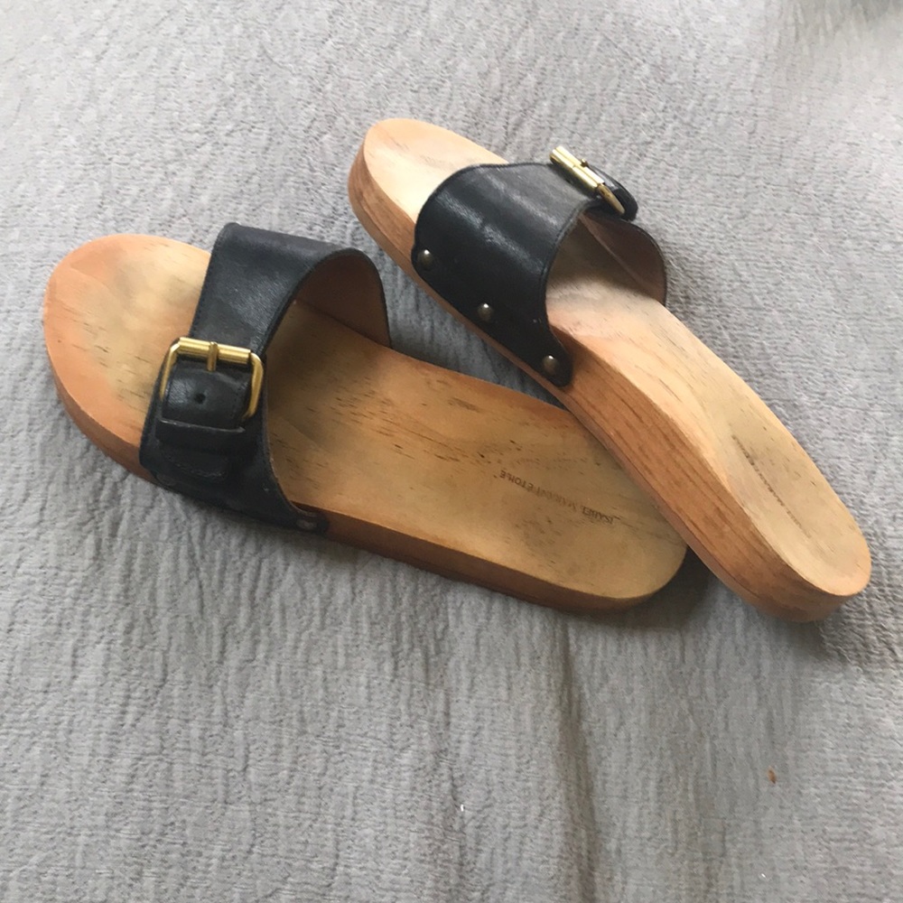 Isabel Marant wood and leather sandals 38